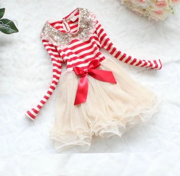 Rsslyn Stripe Dresses Red Dress for Baby Girls Christmas Outfit Photoshoot Session