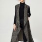 Rsslyn Herringbone Pattern Vests Gray Long Vest for Women Spring Fall Autumn Fashion Version Vests