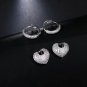 Rsslyn Silver Heart Earrings with Hoop Earrings