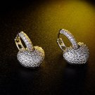 Rsslyn Fashion Earrings Elegant Silver Heart Earrings with Hoop Earrings
