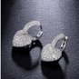Rsslyn Fashion Earrings Elegant Silver Heart Earrings with Hoop Earrings