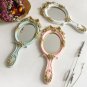 Rsslyn Hand Mirrors for Princesses with Golden Decorative Flower