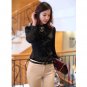 Rsslyn White Blouses for Women Ruffled Tops for Women Faux Silk Tees Office Blouses