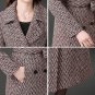 Rsslyn New Herringbone Pattern Multicolor Trench Coats Burgundy Overcoats for Women