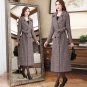 Rsslyn Long Trench Coats for Women Long Wool Overcoats with Herringbone Pattern