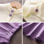 Rsslyn 2pcs/SET Cream Blouses for Girls Matching Lavender Skirts