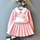 Rsslyn 2pcs/SET New Pink Dress Set for Baby Girls with Big Swan