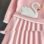 Rsslyn 2pcs/SET New Pink Dress Set for Baby Girls with Big Swan
