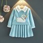 Rsslyn 2pcs/SET New Pink Dress Set for Baby Girls with Big Swan
