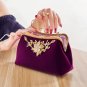 Rsslyn New Velvet Bag Hasp Purple Shoulder Bags for Women