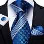 Rsslyn Sleek Navy Blue Necktie Set for Men and Boys 3pcs/SET Cufflink Handkerchief