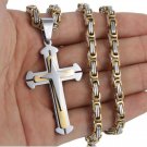 Rsslyn Cross Necklace for Men and Boys Solid Stainless Steel Necklaces