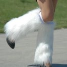 Rsslyn Fashion Trend White Fur Leg Warmers White Boot Covers Faux Fur Boot Warmer