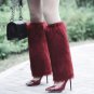 Rsslyn Fashion Trend White Fur Leg Warmers White Boot Covers Faux Fur Boot Warmer