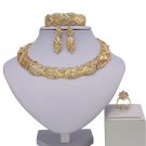 Rsslyn 4pcs/Set Birthday Gift Mothers Day Gift Golden Jewelry Set Dubai Gold Style
