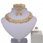 Rsslyn 4pcs/Set Birthday Gift Mothers Day Gift Golden Jewelry Set Dubai Gold Style