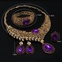 Rsslyn 4pcs Jewelry Set for Women Purple Lovers Purple Chokers for Women