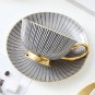 Rsslyn New Design Solid Gold Tea Cup Matching Golden Spoon and Golden Saucer Plate