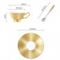 Rsslyn New Design Solid Gold Tea Cup Matching Golden Spoon and Golden Saucer Plate