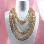 Rsslyn New 3 Layers of Silver Necklaces for Men and Women Unisex Jewelries