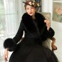 Rsslyn Red Coats Luxury Wool Real Fox Fur Red Overcoats Red Trench Coats New Winter Dress LMF24-22