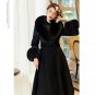 Rsslyn Red Coats Luxury Wool Real Fox Fur Red Overcoats Red Trench Coats New Winter Dress LMF24-22