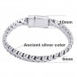 Rsslyn Fashion Metal Bracelets for Men Rope Chain Hassle Antique Silver Bracelets