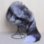 Lovely Russian Hats with Tail Royal Mongolian Winter Hats Lady Raccoon Dog Fur