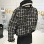 Rsslyn Luxury Style Black Crop Jackets for Women Plaid Tweed Jackets for Women