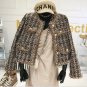 Rsslyn Luxury Style Black Crop Jackets for Women Plaid Tweed Jackets for Women