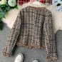 Rsslyn Luxury Style Black Crop Jackets for Women Plaid Tweed Jackets for Women