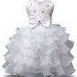 Rsslyn White Dress for Flower Girls Christening Dress Sleeveless Ball Gown Tiered Dress