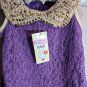 Rsslyn Girls Dresses Purple Dress with Golden Collar Newborn Baby Dress with Golden Collar