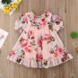 Rsslyn Ruffled Fashion Pink Dress for Baby Girls Floral Dresses Free Pink Headband