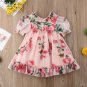 Rsslyn Ruffled Fashion Pink Dress for Baby Girls Floral Dresses Free Pink Headband