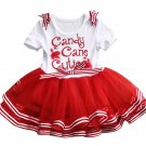 Rsslyn New Christmas Baby Dress with Matching Headband Candy Canes Baby Outfit