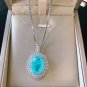 Rsslyn 4pcs/SET 100% Solid 925 Sterling Silver Paraiba Tourmaline Gemstone Pendant