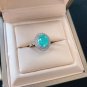 Rsslyn 4pcs/SET 100% Solid 925 Sterling Silver Paraiba Tourmaline Gemstone Pendant