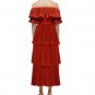 Rsslyn Runaway Dress Fashion Maxi Dresses with Long Side Slit Fashion Red Tiered Dresses