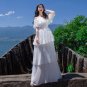 Rsslyn Bridal Dress Solid Color Bridesmaids White Dress Tiered Long White Dresses