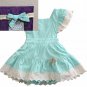 Rsslyn SALE Baby Dress Green Dress for Summer Matching Headband Baby Shower Gifts Cute Ruffled Dress