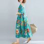Rsslyn Super Loose Linen Dress Pregnant Dress Turquoise Dress for Plus Size Woman Cotton Material