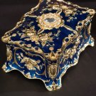 Rsslyn Luxury Ornate Boxes Mothers Day Gift Beautiful Rectangular Jewelry Box Blue Ornate