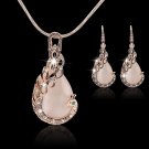 Rsslyn Champagne Color Jewelry Sets for Women Peacock Necklace with Earrings