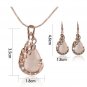Rsslyn Champagne Color Jewelry Sets for Women Peacock Necklace with Earrings