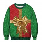 Rsslyn Christmas Sweaters for American Men and Women with Large Golden Bow LMF24-105