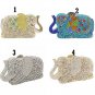 Rsslyn Luxury Shoulder Bags for Women Elephant Collection Silver Clutch for Party