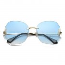 Rsslyn Rimless Blue Sunglasses Geometric Sun Glasses for Women Large Sun Glasses