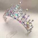 Rsslyn Silver Crowns AB Crystal Diadem Headbands Hair Accessories for Girls and Women Tall Crowns