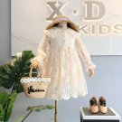 Rsslyn Beige Cream Dress for Toddler Girls Birthday Girls Outfit Lacy Dress for Baby Girls